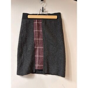 baabaazuzu Wool‎ Skirt Plaid Paneling Vintage Career Pencil S/M One of a kind